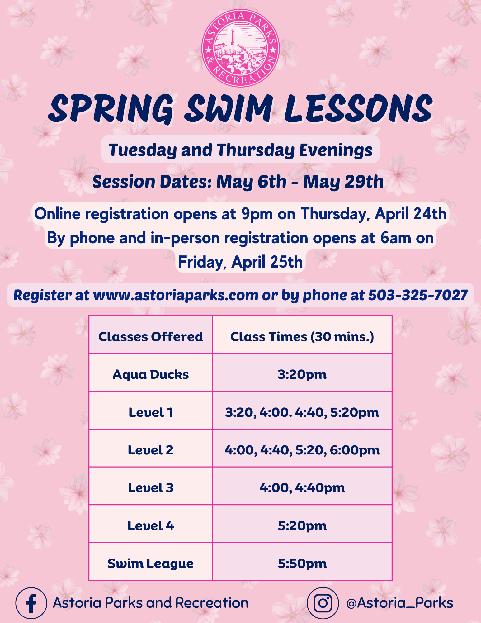 Spring Swim Lessons May 2025